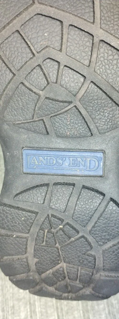 Lands' End Mens Beige Suede Slip On Mocs Comfort Shoes Size 5